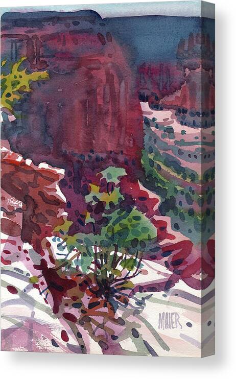 Canyon De Chelly Canvas Print featuring the painting Canyon View #7 by Donald Maier
