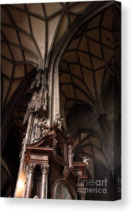 Arch Canvas Print featuring the photograph St Stephens Cathedral Vienna #10 by Angela Rath