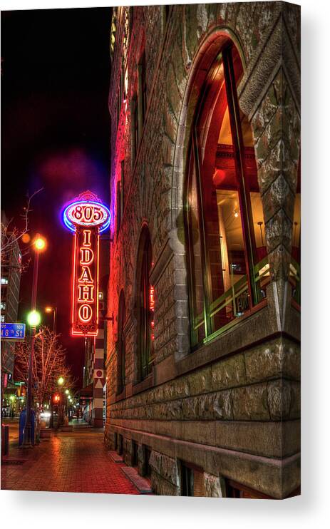 805 Canvas Print featuring the photograph 805 Idaho Building by Daryl Clark