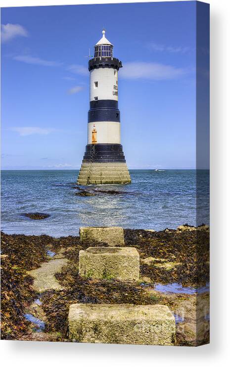 Lighthouse Canvas Print featuring the photograph Penmon Lighthouse #9 by Ian Mitchell