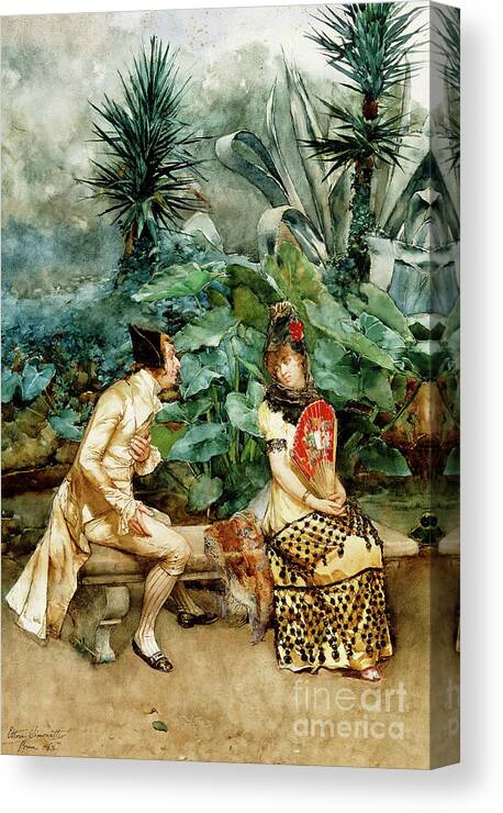 I Love You Canvas Print featuring the painting A Declaration of Love by Ettore Simonetti