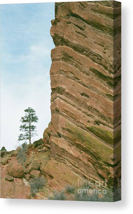 Red Rocks Park Canvas Print featuring the photograph A Very Tall Rock by Ana V Ramirez