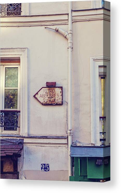 Abbesses Canvas Print featuring the photograph Abbesses Pigalle by Melanie Alexandra Price