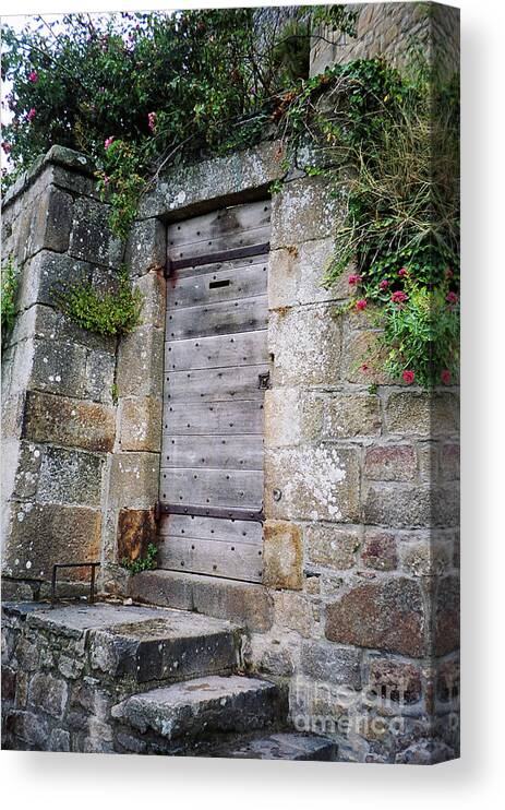 Portrait Canvas Print featuring the photograph Abbey Side Door by Donna L Munro