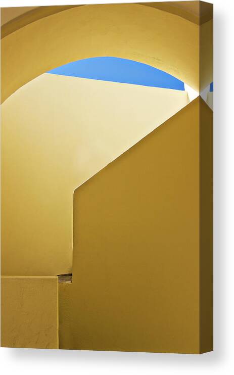 Architecture Canvas Print featuring the photograph Abstract Architecture In Yellow by Meirion Matthias