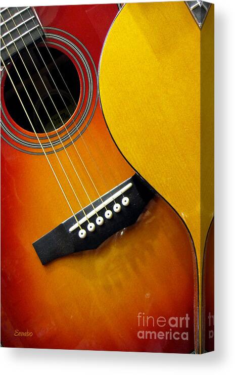 Guitars Canvas Print featuring the photograph Acoustic by Eena Bo