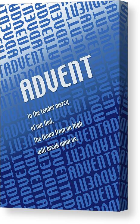 Advent Canvas Print featuring the digital art Advent Blue by Chuck Mountain