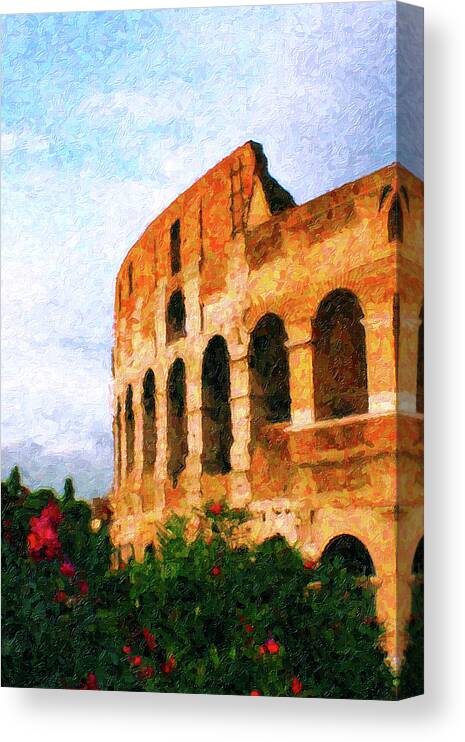 Coliseum Canvas Print featuring the painting Afternoon in Rome by Rob Tullis