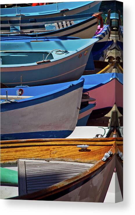 Cinque Terre Canvas Print featuring the photograph All Lined Up by Roger Mullenhour