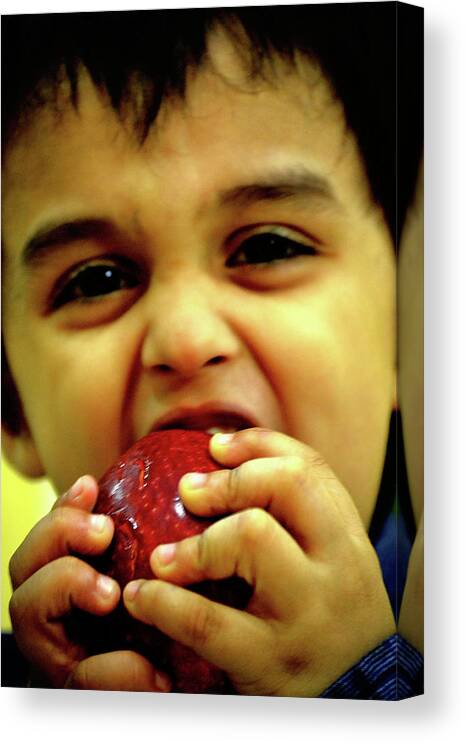 An Apple A Day Keeps The Doctor Away Canvas Print featuring the photograph An Apple A Day Keeps The Doctor Away by Anand Swaroop Manchiraju