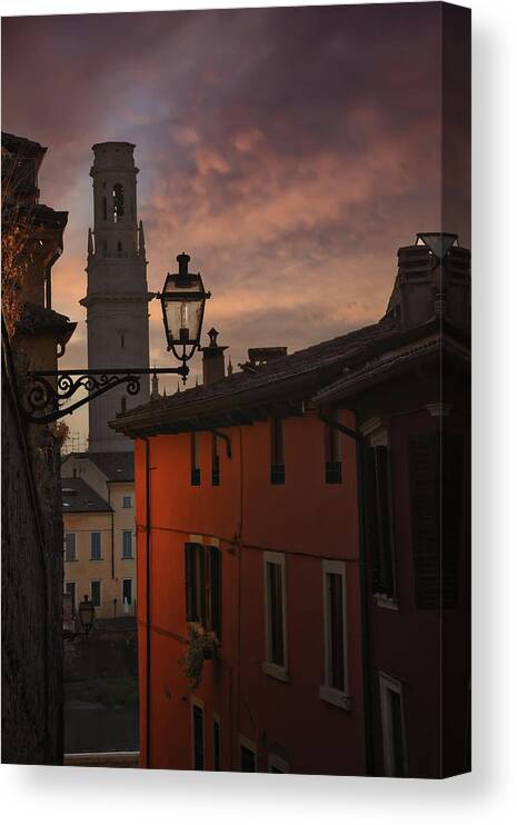 Verona Photos Canvas Print featuring the photograph An Italian Sunset by Carol Japp