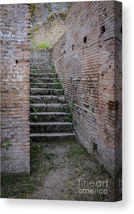 Staircase Canvas Print featuring the photograph Ancient stairs Rome Italy by Edward Fielding