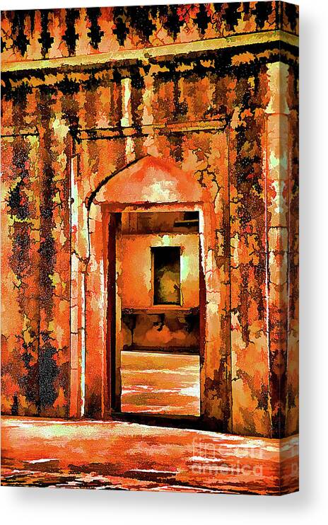 India Old Architecture Canvas Print featuring the photograph Anciet Arched Door by Rick Bragan