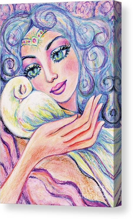Angel Woman Canvas Print featuring the painting Angel of Tranquility by Eva Campbell