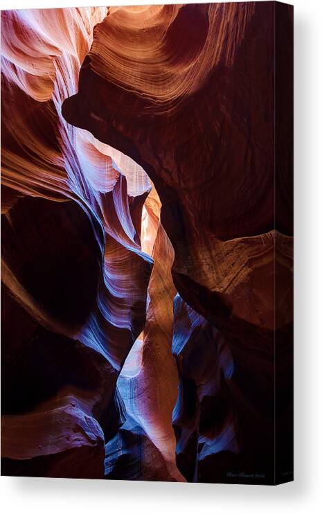 Antelope Canyon Canvas Print featuring the photograph Antelope Canyon Squeeze by Peter Kennett