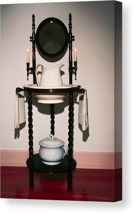 Lavabo Canvas Print featuring the photograph Antique Wash Stand by Sally Weigand