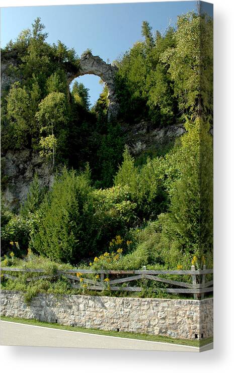 Usa Canvas Print featuring the photograph Arch Rock Mackinac Island by LeeAnn McLaneGoetz McLaneGoetzStudioLLCcom
