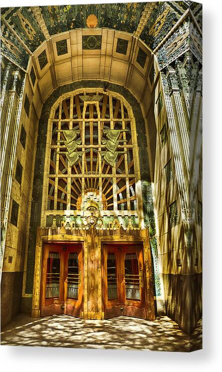 Vancouver Canvas Print featuring the photograph Art Deco Marine Building by Theresa Tahara