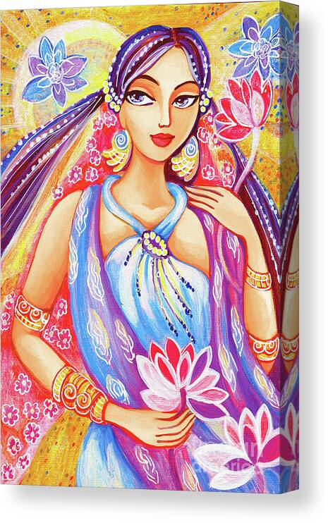 Beautiful Woman Canvas Print featuring the painting Arundhati by Eva Campbell