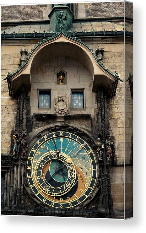 Lawrence Canvas Print featuring the photograph Astronomical Clock by Lawrence Boothby