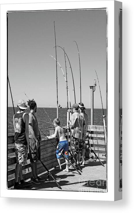 Fishing Canvas Print featuring the photograph At The Pier Series 01 by Carlos Diaz