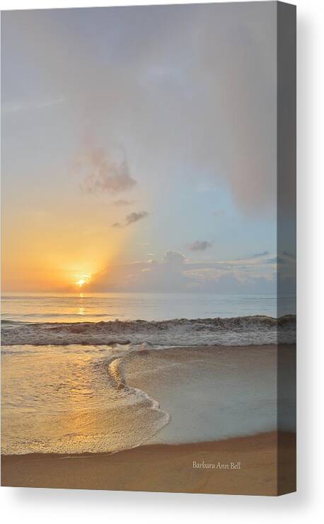 Obx Sunrise Canvas Print featuring the photograph August 10 Nags Head by Barbara Ann Bell