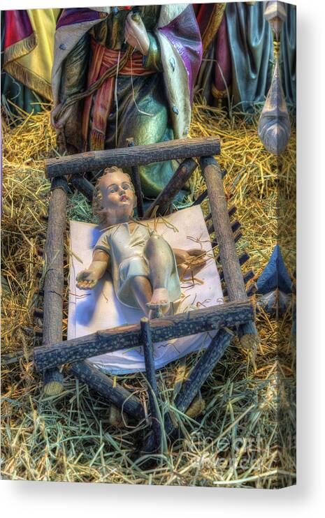 Manger Canvas Print featuring the photograph Away in a Manger by Ian Mitchell