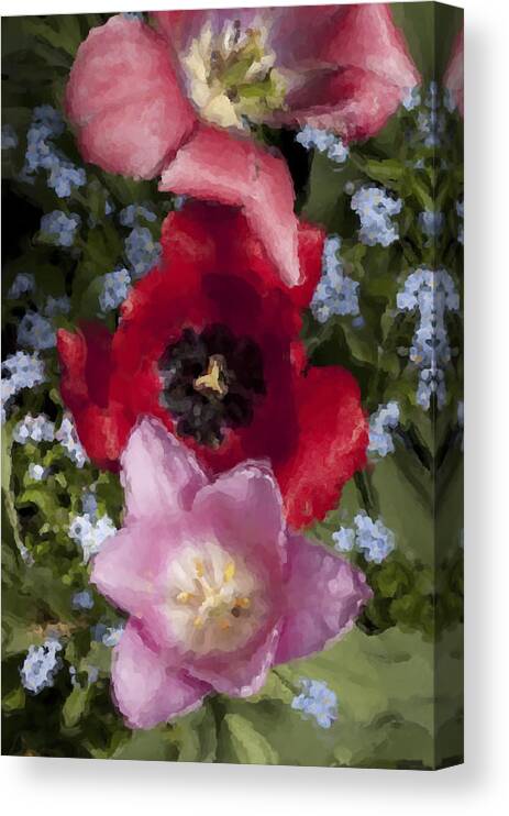 Flowers Canvas Print featuring the painting Backyard Arangement by Jim Proctor