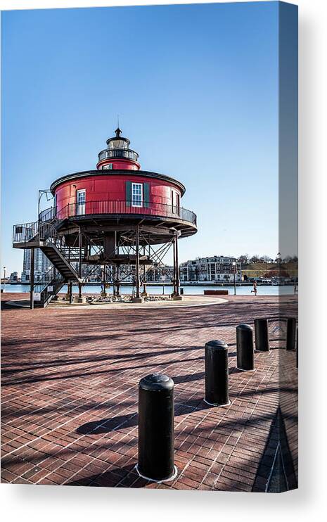 Baltimore Canvas Print featuring the photograph Baltimore Lighthouse Portrait by Framing Places