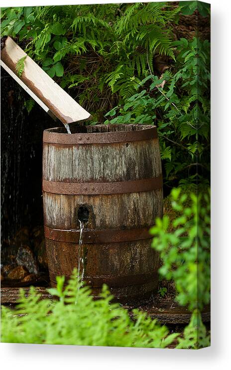 White Mountains Canvas Print featuring the photograph Barrel of Water by Paul Mangold