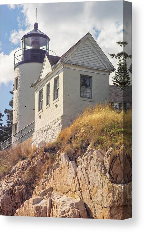 Lighthouse Canvas Print featuring the photograph Bass Harbor Light Photo by Peter J Sucy