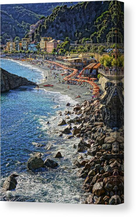 Beach Canvas Print featuring the photograph Beach Monterosso Italy DSC02467 by Greg Kluempers