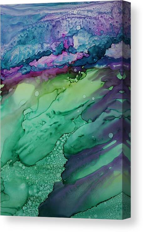 Abstract Canvas Print featuring the painting Beachfroth by Ruth Kamenev