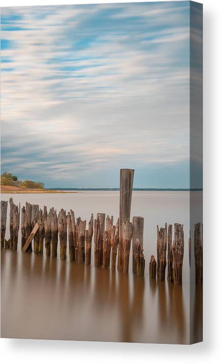 Keyport Canvas Print featuring the photograph Beautiful Aging Pilings In Keyport by Gary Slawsky