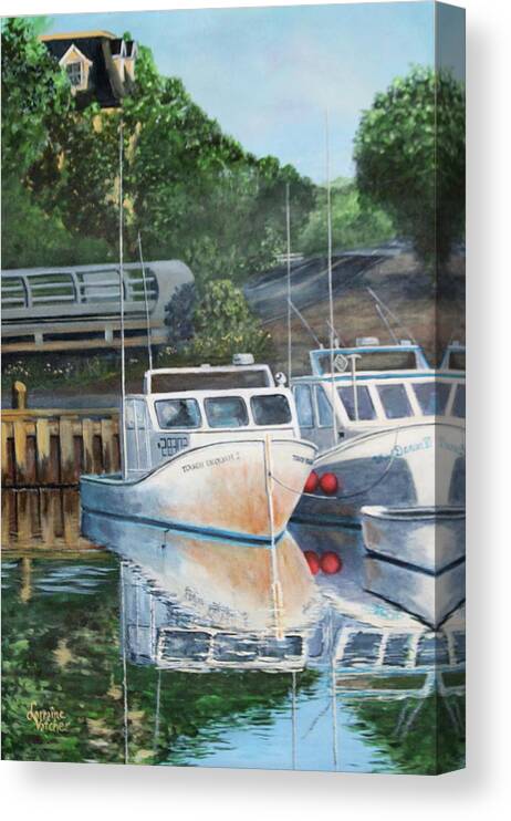 Boat Canvas Print featuring the painting Before the Rush by Lorraine Vatcher