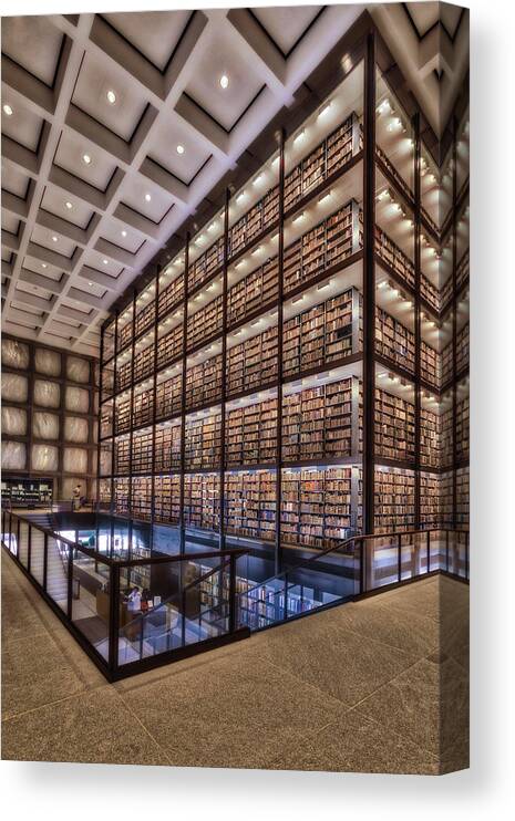 Yale University Library Canvas Print featuring the photograph Beinecke Rare Book and Manuscript Library by Susan Candelario