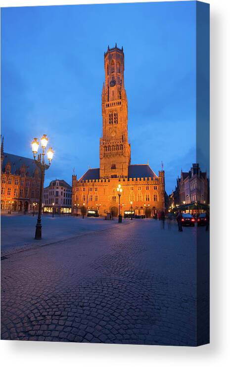 herhaling Desillusie binnenkort Belfry Tower Grote Markt Bruges Twilight Vertical Canvas Print / Canvas Art  by Pius Lee - Pixels Canvas Prints