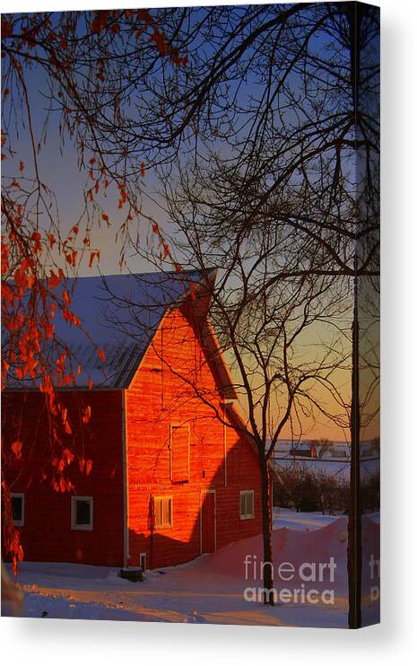 Barn Canvas Print featuring the photograph Big red barn by Julie Lueders 