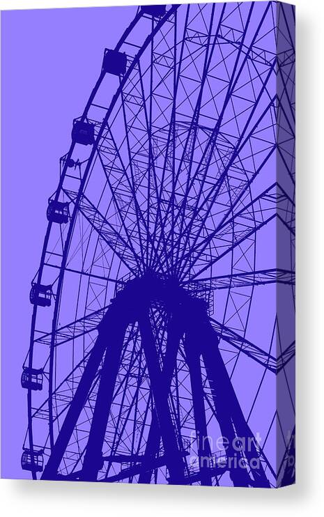 Big Canvas Print featuring the digital art Big Wheel Blue by Eddie Barron