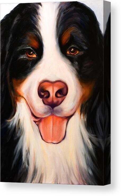 Dog Canvas Print featuring the painting Big Willie by Shannon Grissom