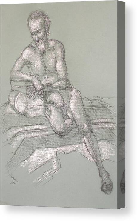 Realism Canvas Print featuring the drawing Bill C Reclining by Donelli DiMaria