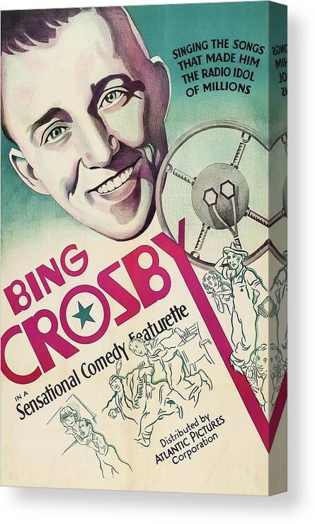 Movie Canvas Print featuring the mixed media Bing Crosby 1939 by Mountain Dreams