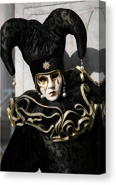 Black Canvas Print featuring the photograph Black Jester by Donna Corless