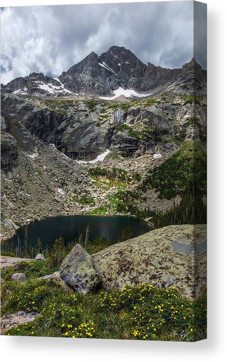 Black Lake Canvas Print featuring the photograph Black Lake - Rocky Mountain National Park by Aaron Spong