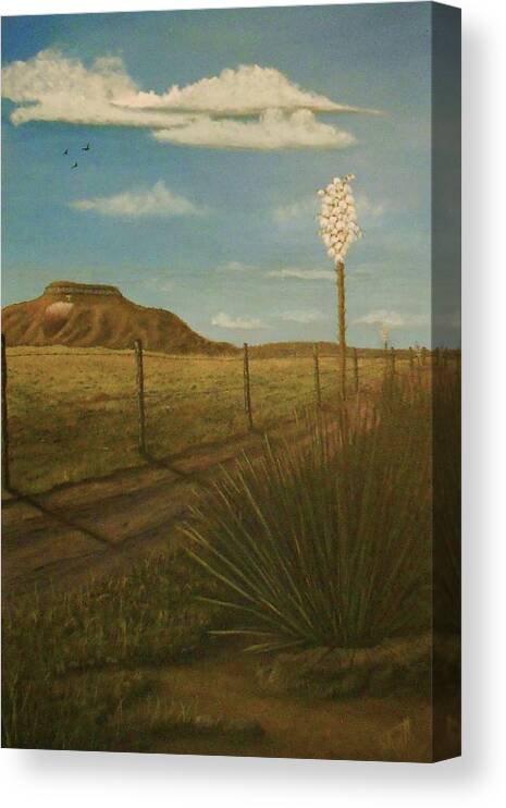 Yucca Canvas Print featuring the painting Bloomin' Yucca by Sheri Keith