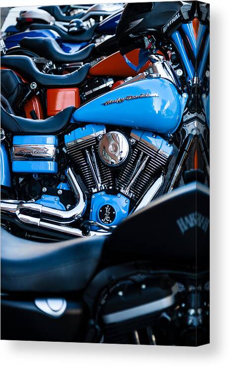 Motorcycle Canvas Print featuring the photograph Blue Bike by Tony Reddington