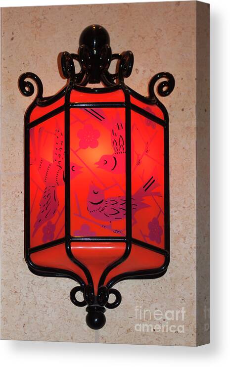 Light Canvas Print featuring the photograph Blue Birds in Red by Linda Phelps