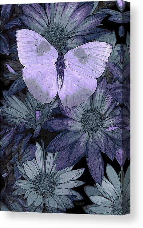 Butterfly Canvas Print featuring the painting Blue Butterfly by JQ Licensing