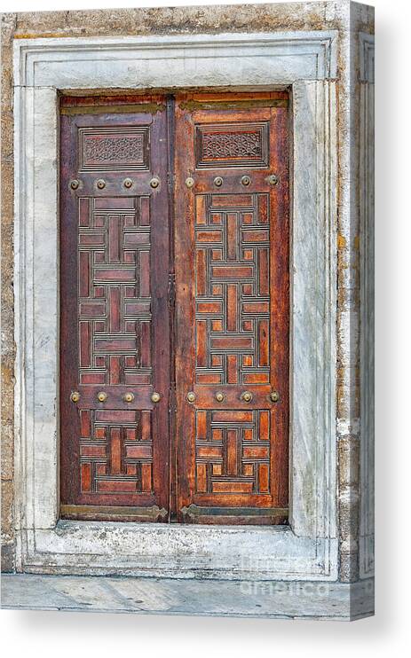 Istanbul Canvas Print featuring the photograph Blue Mosque Door by Antony McAulay
