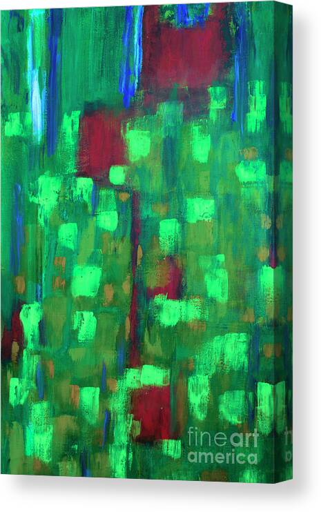 Abstract Canvas Print featuring the painting Blue Note by Catalina Walker